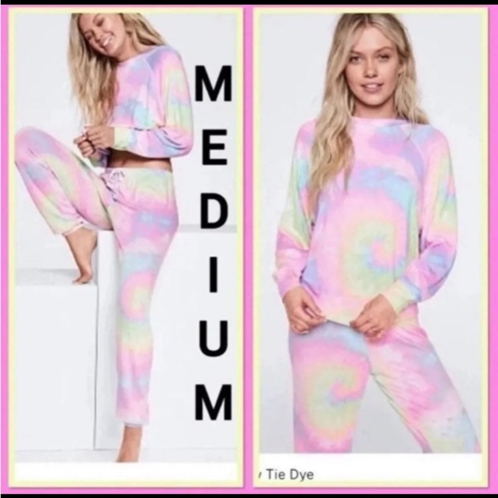 NWT VS PINK SUPER COZY TIE DYE SET